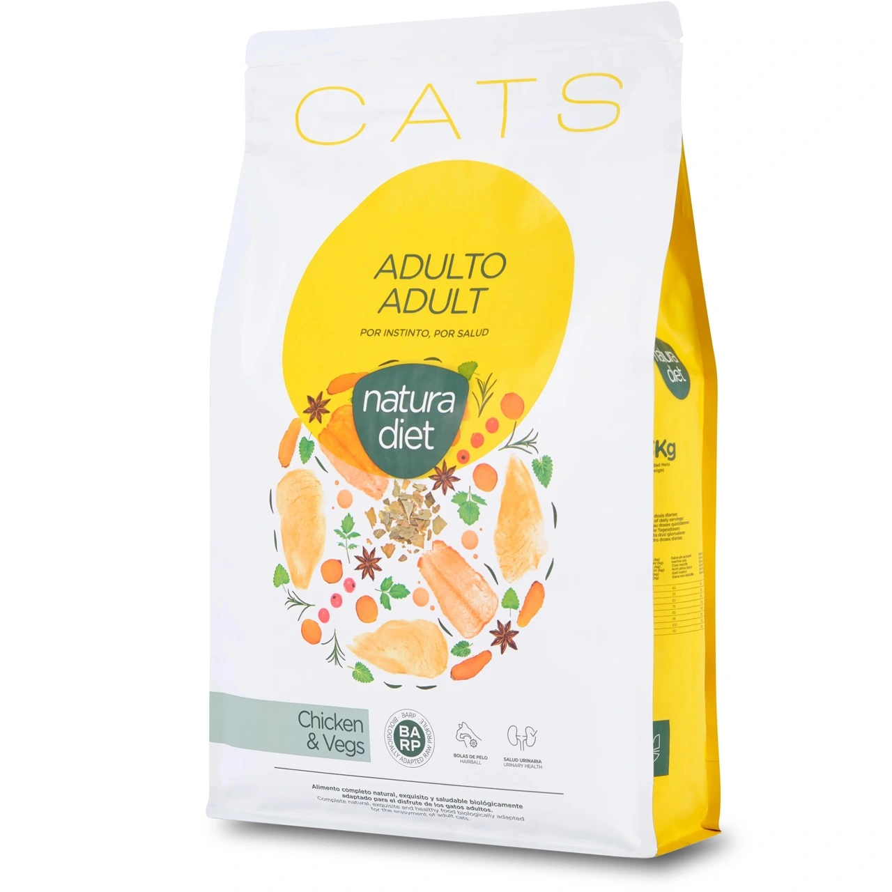Natura Diet Kattefoder Adult Kylling 3 kg - afbalanceret tørfoder til voksne katte